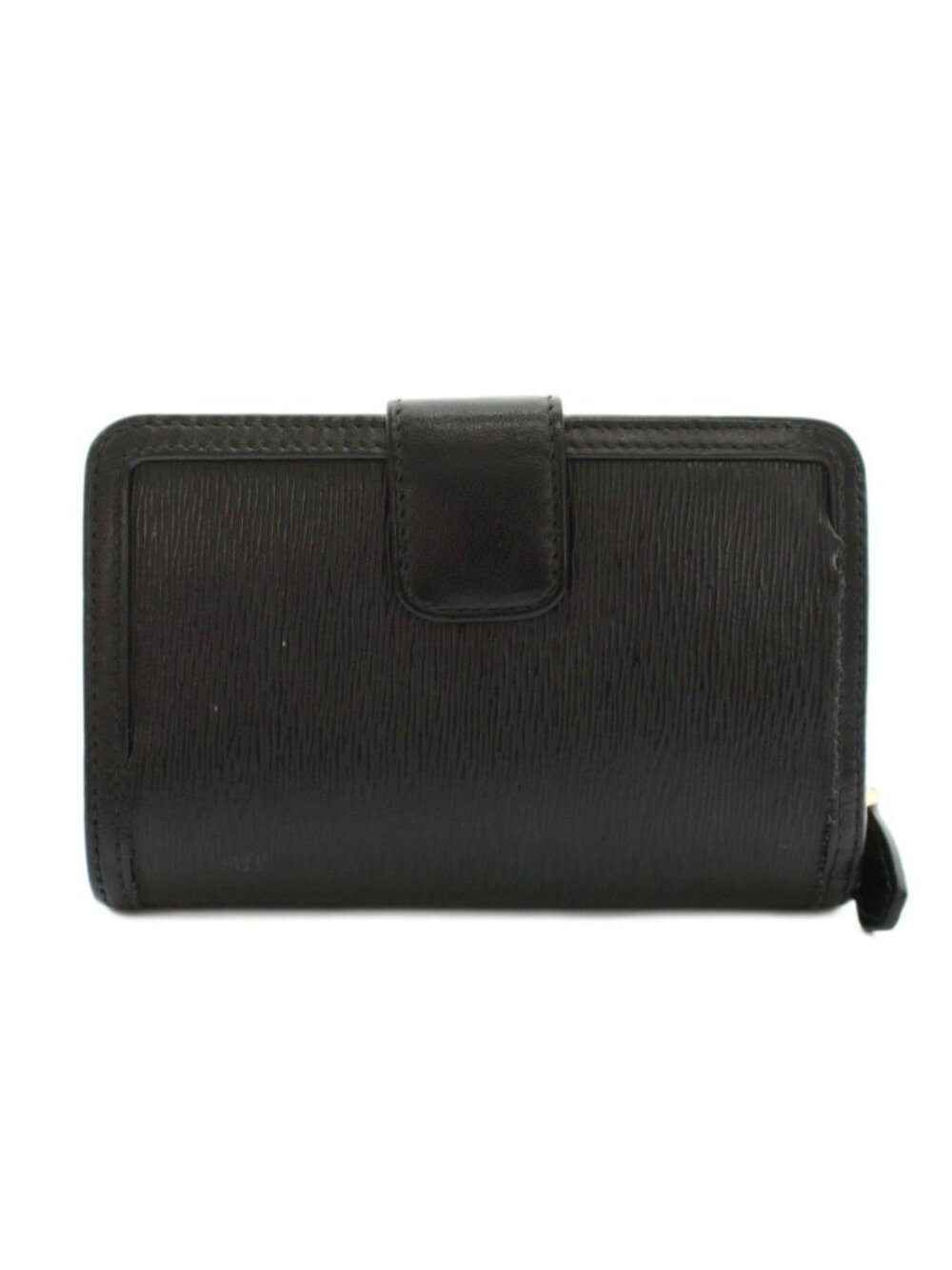 Prada Bifold Wallet Compact Leather Ribbon Motif Black YM - Picture 2 of 9